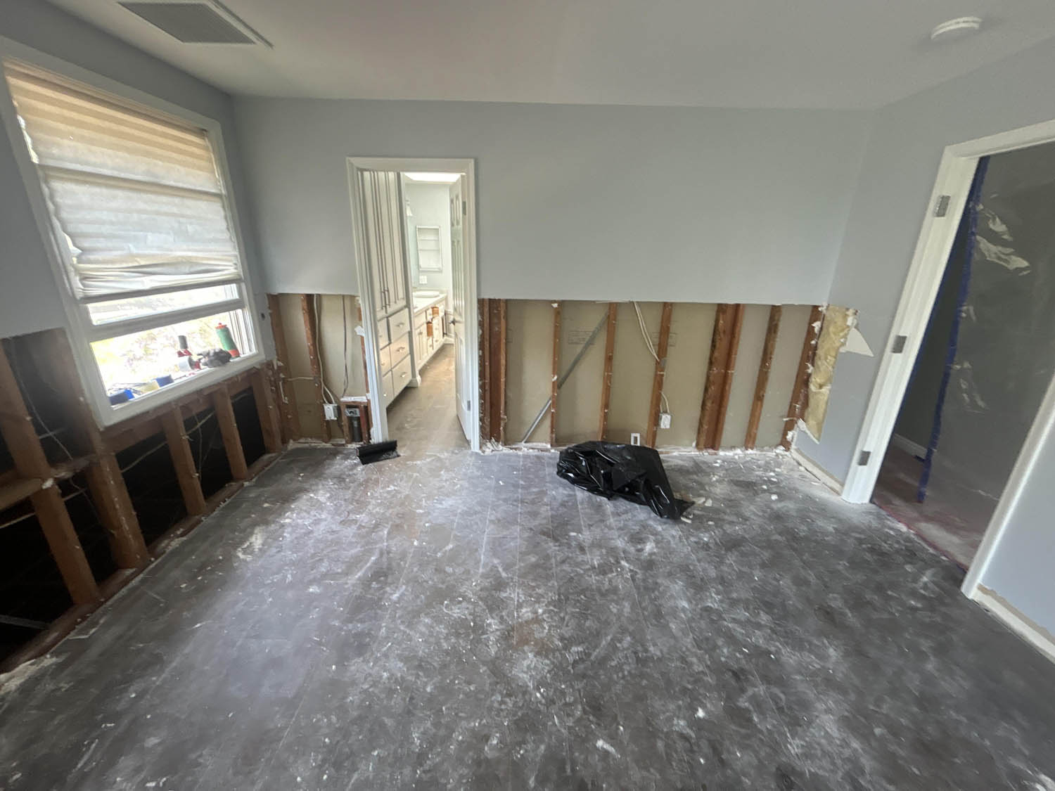 Water Damage Demolition Work 4 Foot Flood Cut