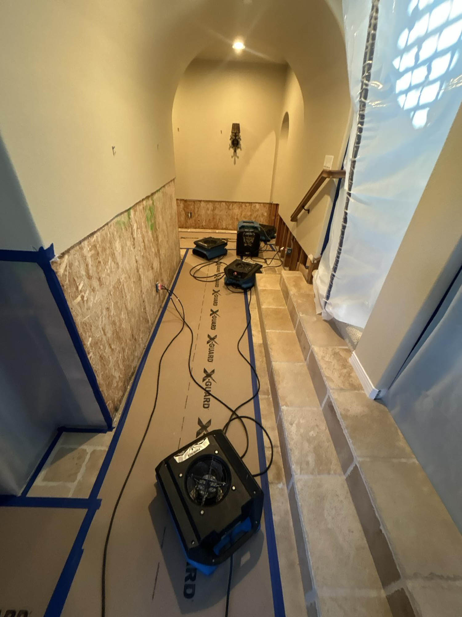 Water Damage Mitigation in Hallway Orange County, California
